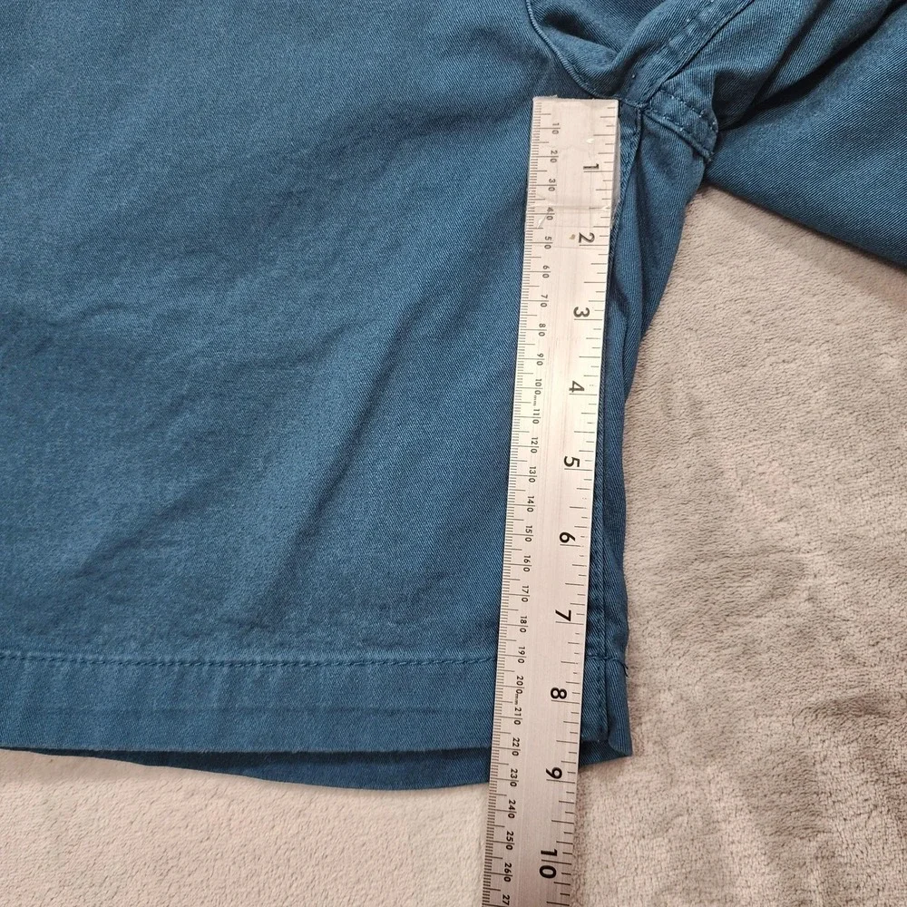 City Streets Shorts Mens 36 Blue Chino Flat Front Preppy Casual Summer Cotton